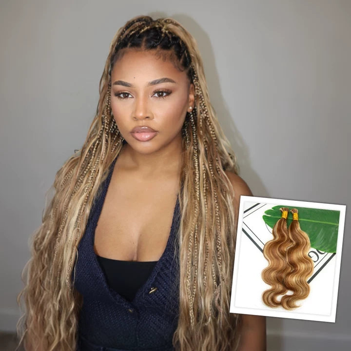 #27/30/613 mix color body wave bulk braiding hair