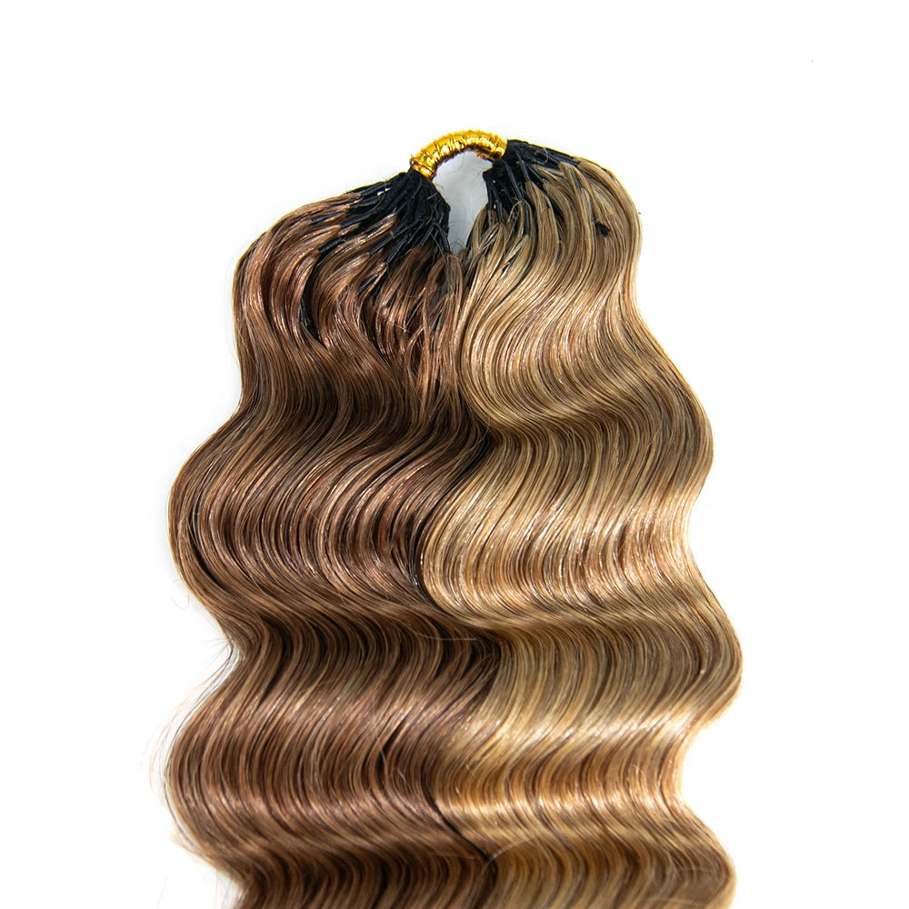 27/30 mix blend loose deep wave feather crochet hair for vacation