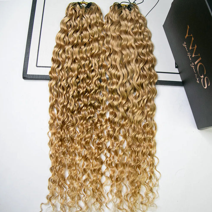 #27 HONEY BLONDE SPANISH CURL HUMAN CROCHET HAIR