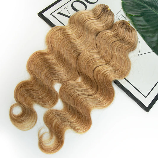  #27 Honey Blonde Washable human crochet hair for easy upkeep