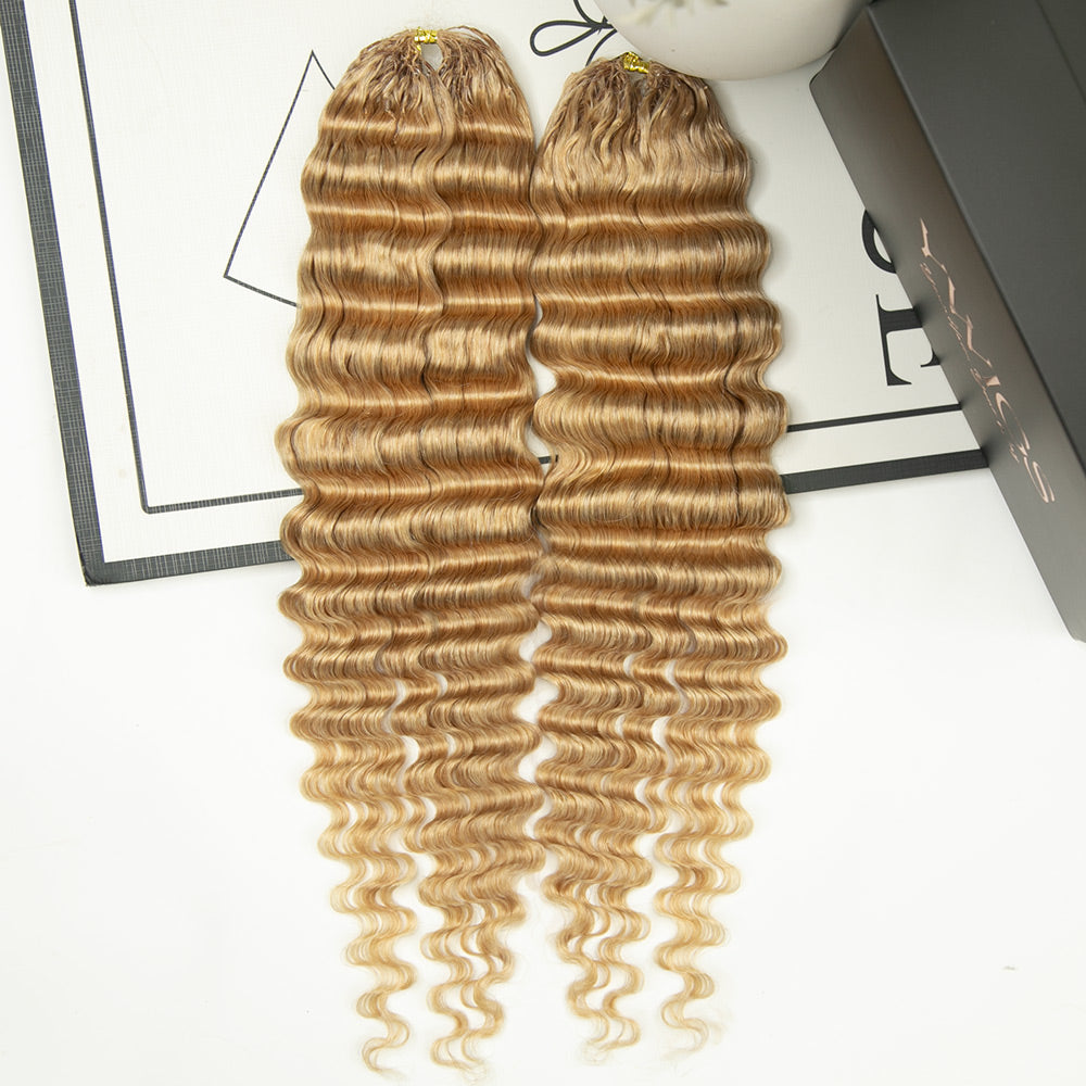 27 Honey blonde human crochet hair for warm tones