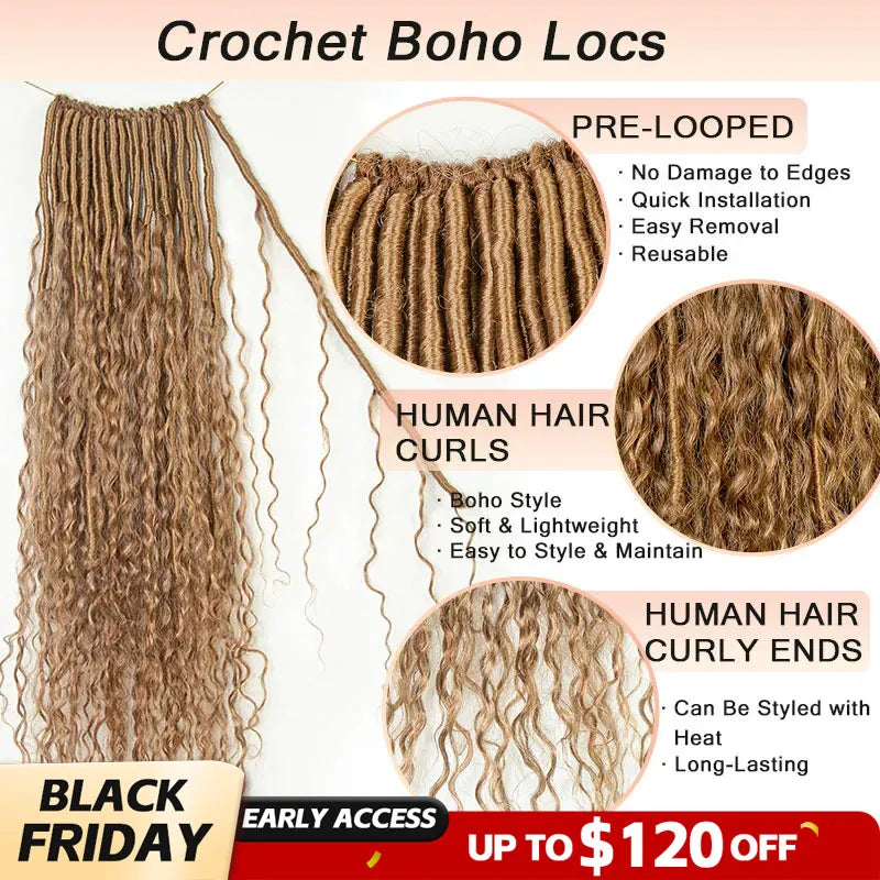 #27 body wave boho locs black friday sale