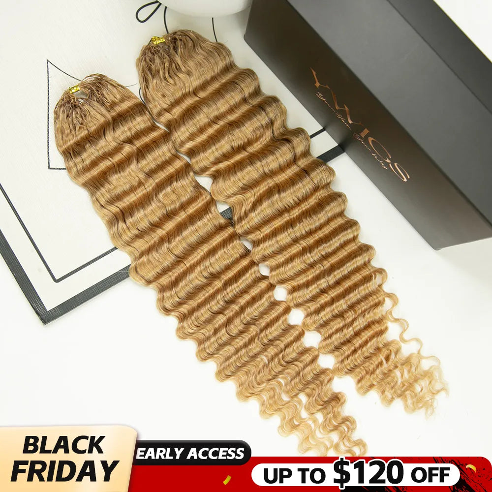 #27 deep wave human crochet hair black friday sale