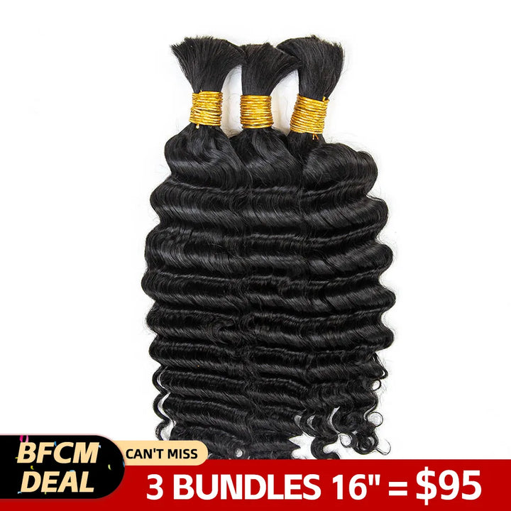 3 bundles deep wave braiding hair