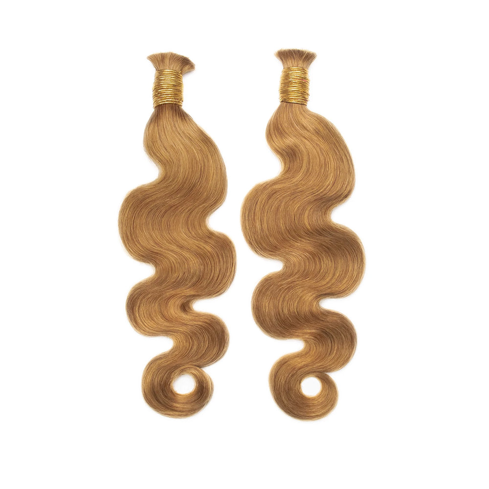 Ywigs #30 Light Brown Body Wave Bulk Human Braiding Hair front view