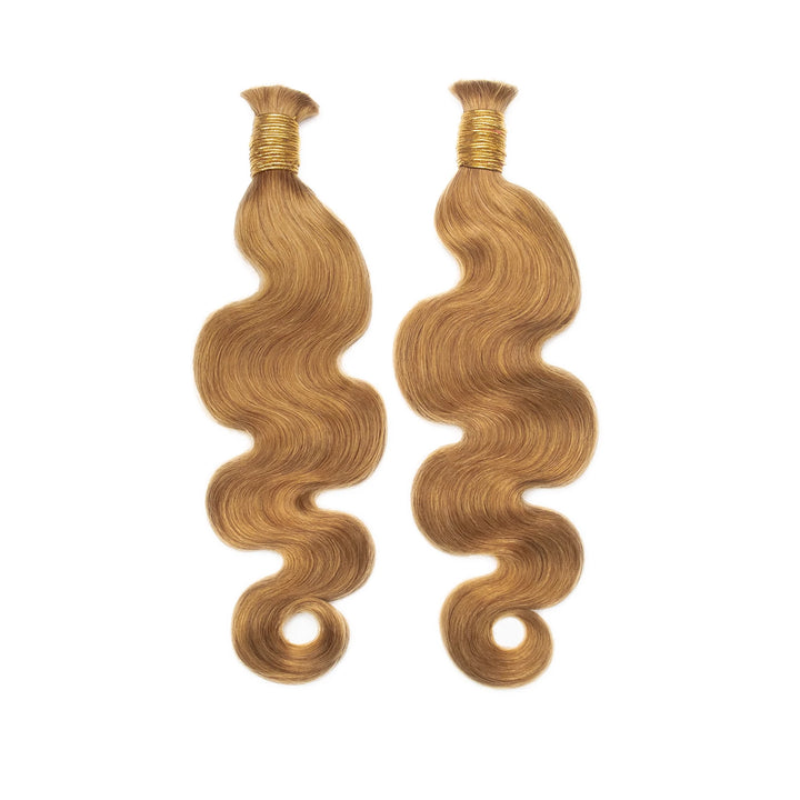Ywigs #30 Light Brown Body Wave Bulk Human Braiding Hair front view