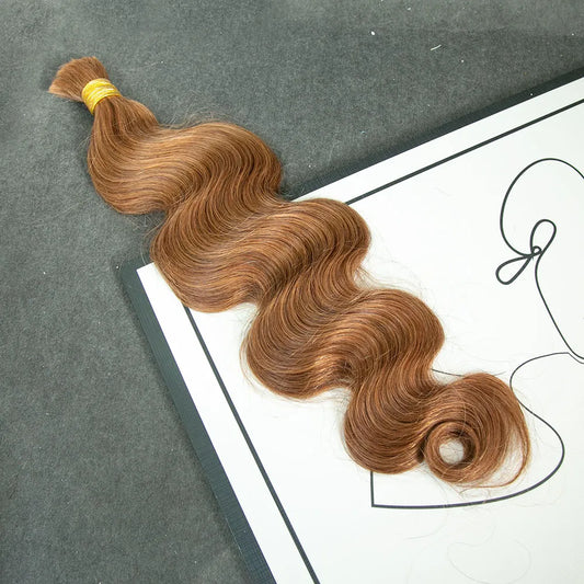 #30 Light Brown Body Wave Bulk Human Braiding Hair