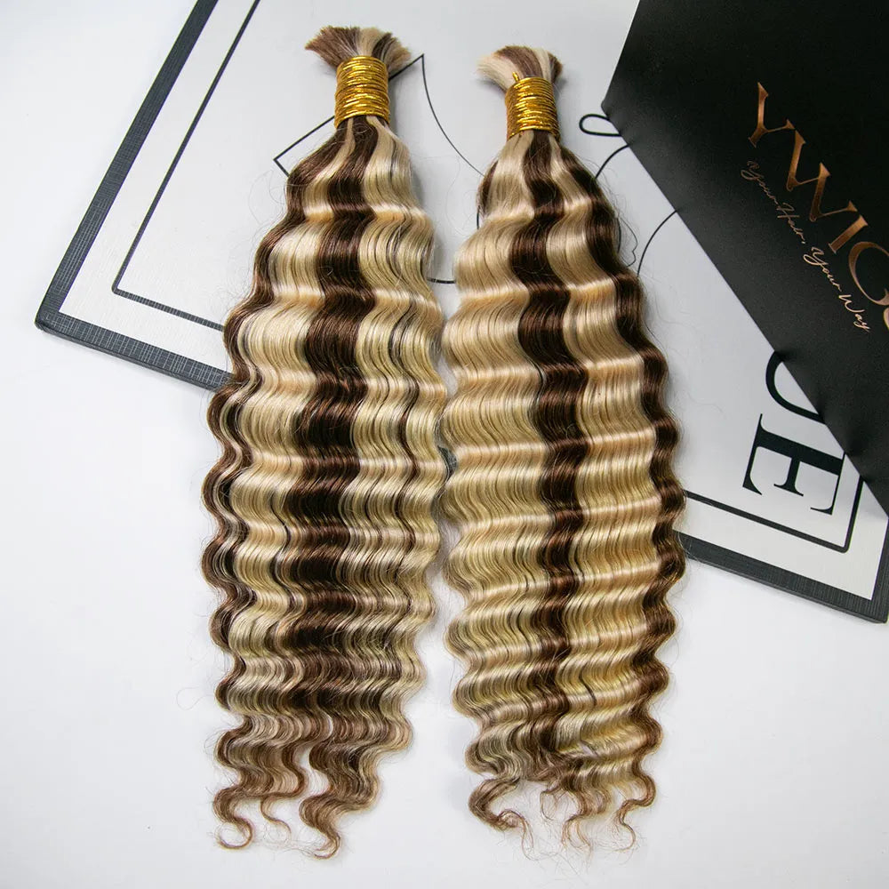 #30/#613 Piano Color Deep Wave Bulk Hair Extensions for Braiding
