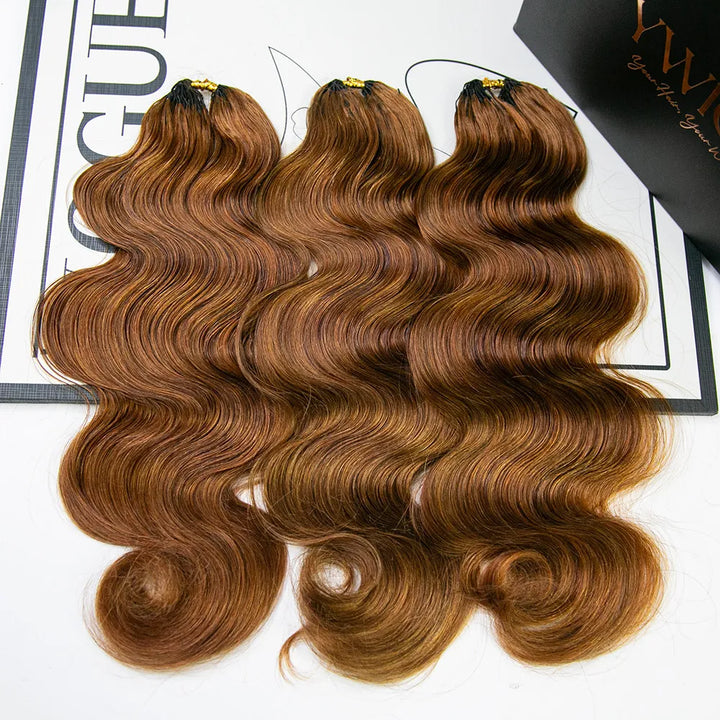 #30 Light Brown Body Wave Human Crochet Hair