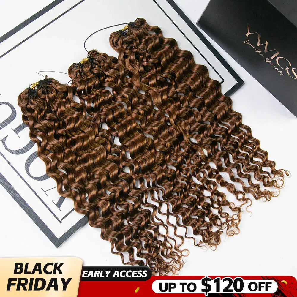 #30 water wave human crochet hair black friday sale