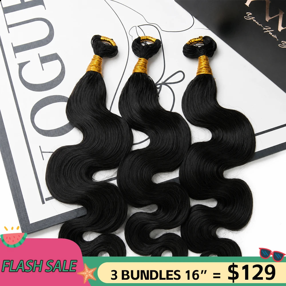 3 bundles body wave extended thread crochet hair only 129