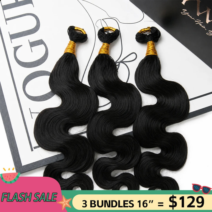 3 bundles body wave extended thread crochet hair only 129