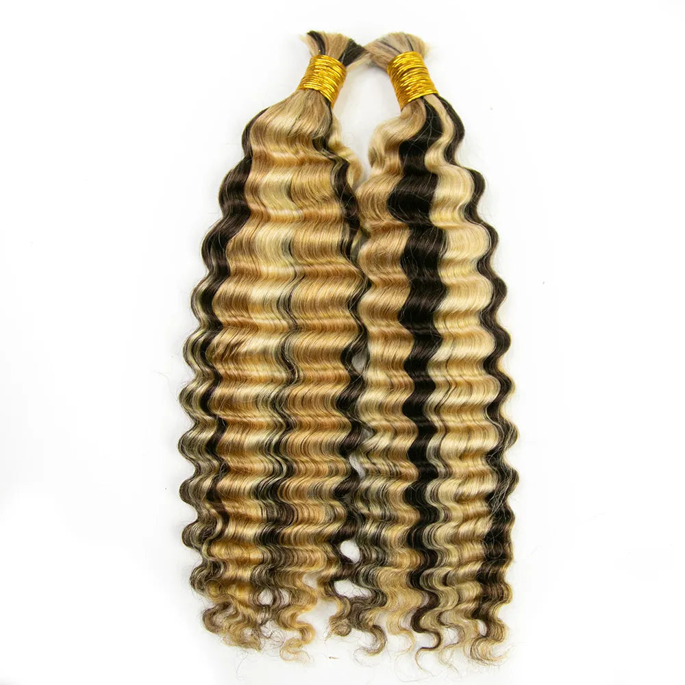 #4/#27/#613 deep wave bulk hair for braiding