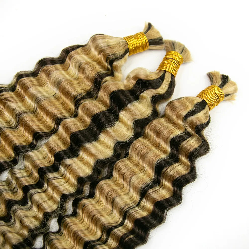 #4/#27/#613 deep wave bulk hair