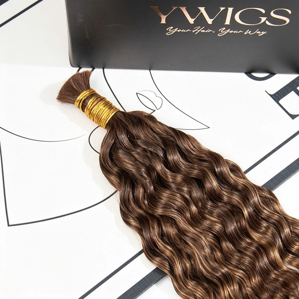 #4/27 double drawn boho braiding hair water wave