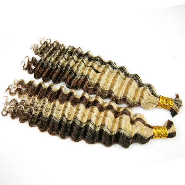 #4/#30/#613 deep wave bulk hair for braiding