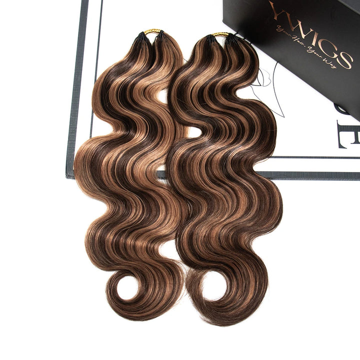 #4/30 body wave human crochet hair mix blend color
