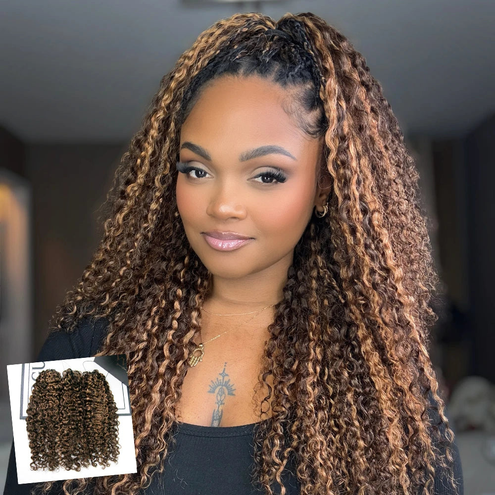 #4/30 mix color water deep wave crochet human hair