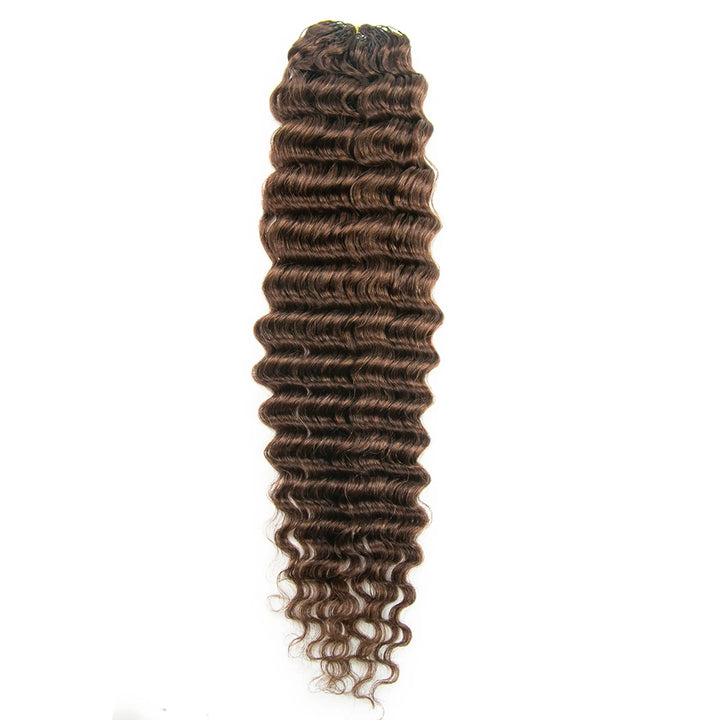 #4 Medium Brown Deep Wave Human Crochet Hair