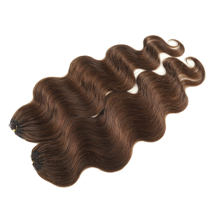 Ywigs #4 Medium Brown Body Wave Human Crochet Hair front view