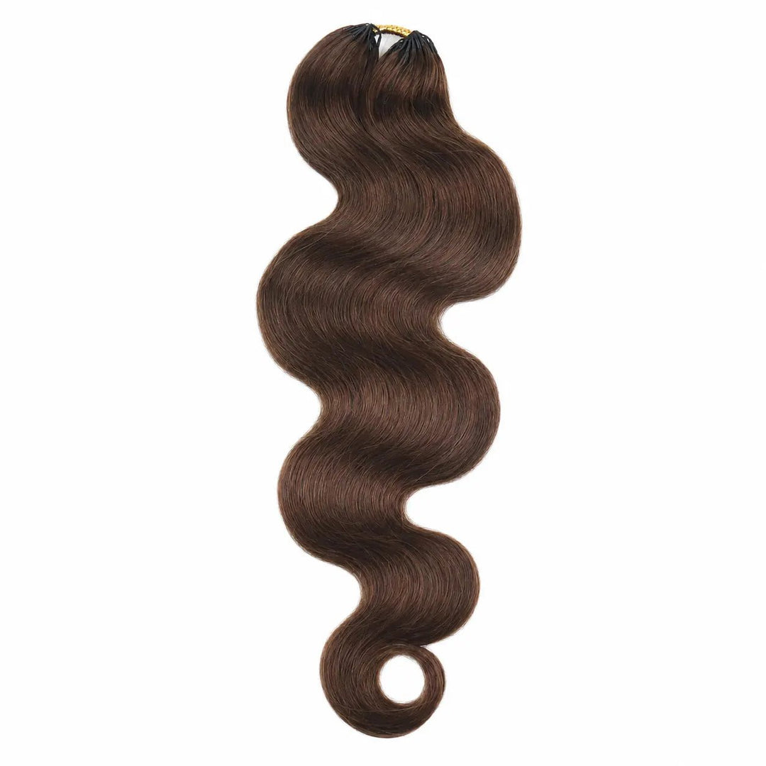 Ywigs #4 medium brown body wave human crochet hair for miracle knots single bundle front view