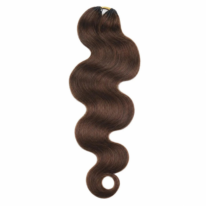 Ywigs #4 medium brown body wave human crochet hair for miracle knots single bundle front view