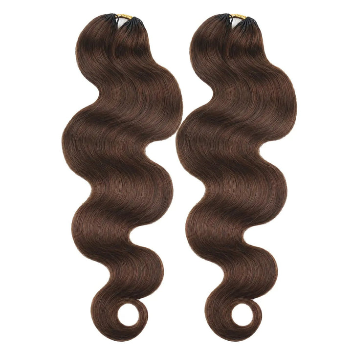 Ywigs #4 medium brown body wave human crochet hair for miracle knots 2 bundles