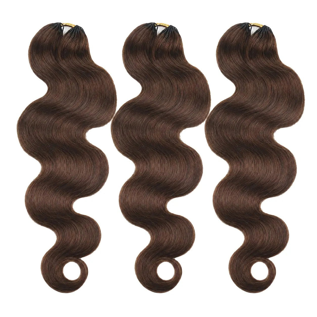 Ywigs #4 medium brown body wave human crochet hair for miracle knots 3 bundles