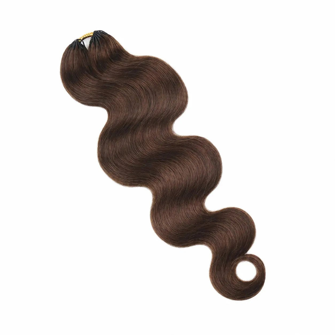 Ywigs #4 medium brown body wave human crochet hair single bundle side view