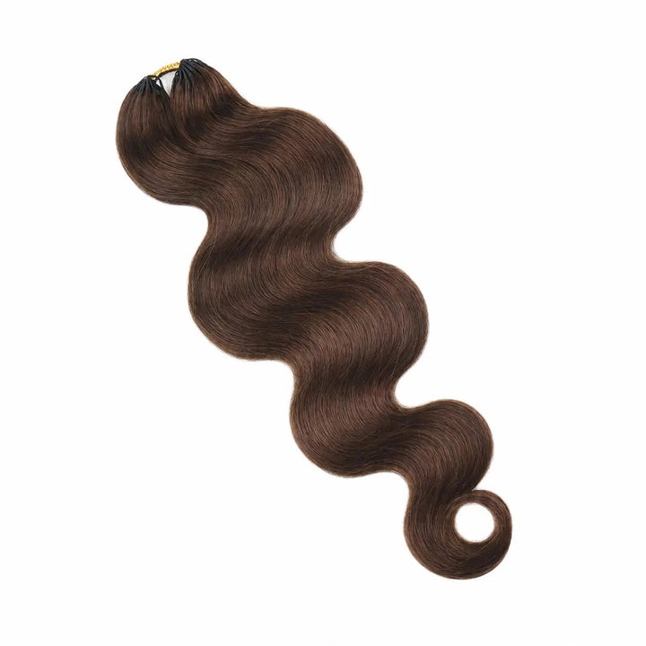 Ywigs #4 medium brown body wave human crochet hair single bundle side view
