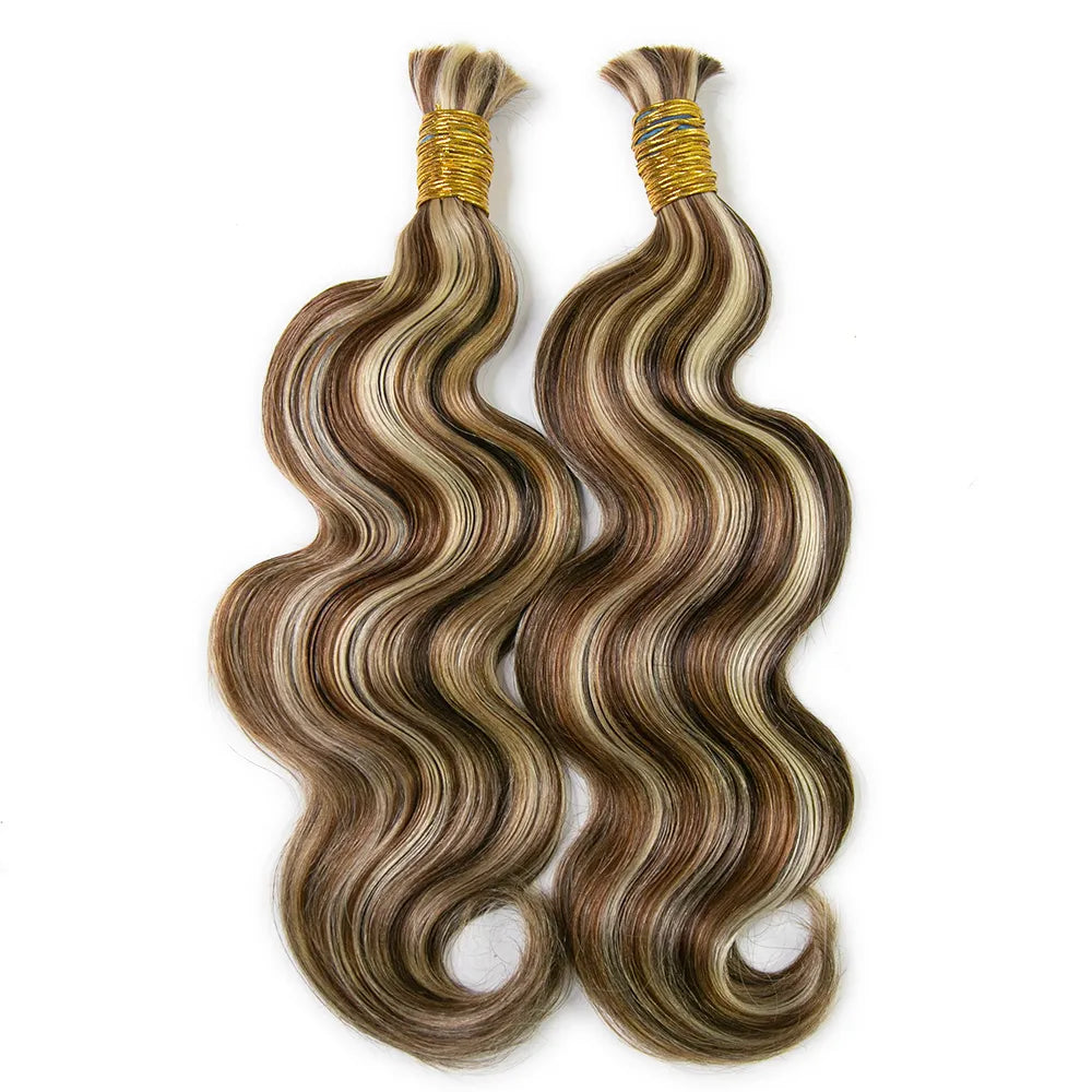 #4/27/30/613 Mix Color Blend Body Wave Bulk Human Braiding Hair