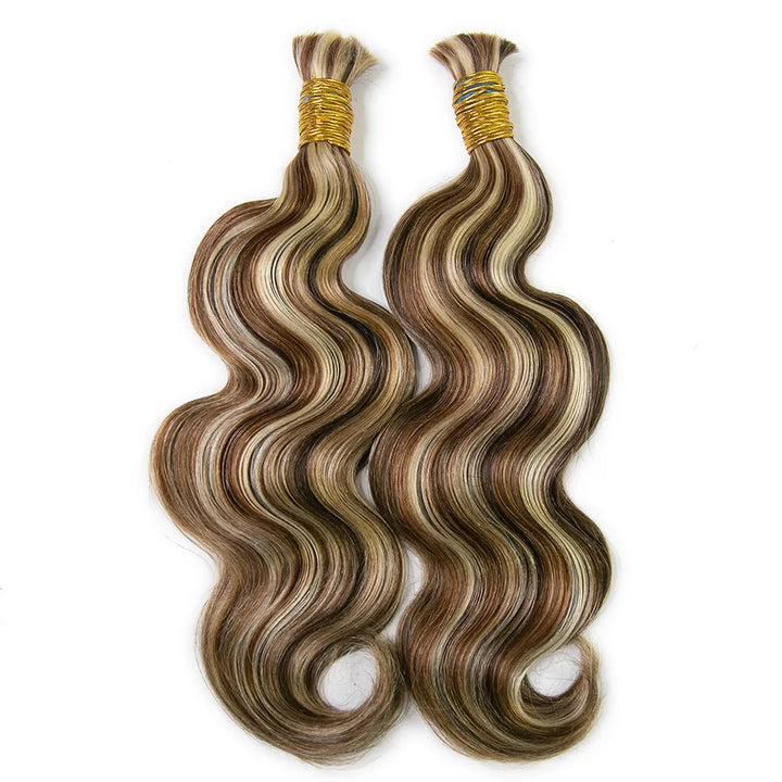 #4/27/30/613 Mix Color Blend Body Wave Bulk Human Braiding Hair