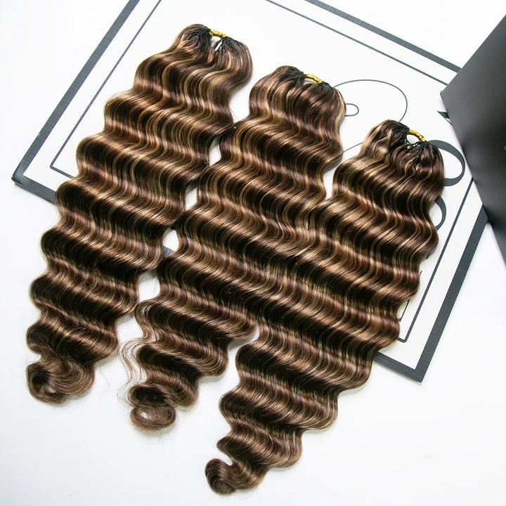 #4/27/30 Mix Color Blend Loose Deep Wave Human Crochet Hair