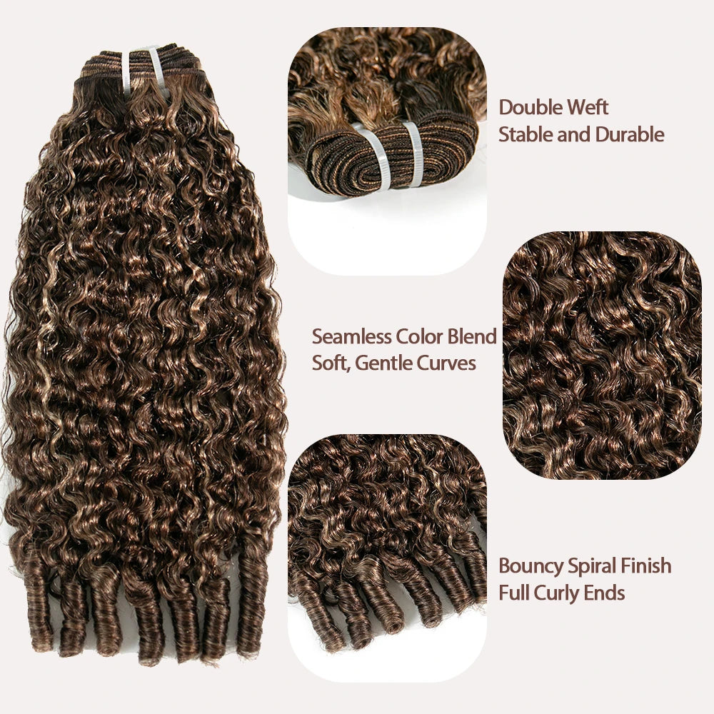 #4/27/30 water curly weft bundles human hair