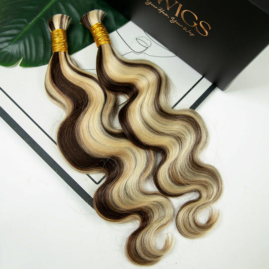 #4/#27/#613 Mix Color Blend Body Wave Bulk Human Braiding Hair