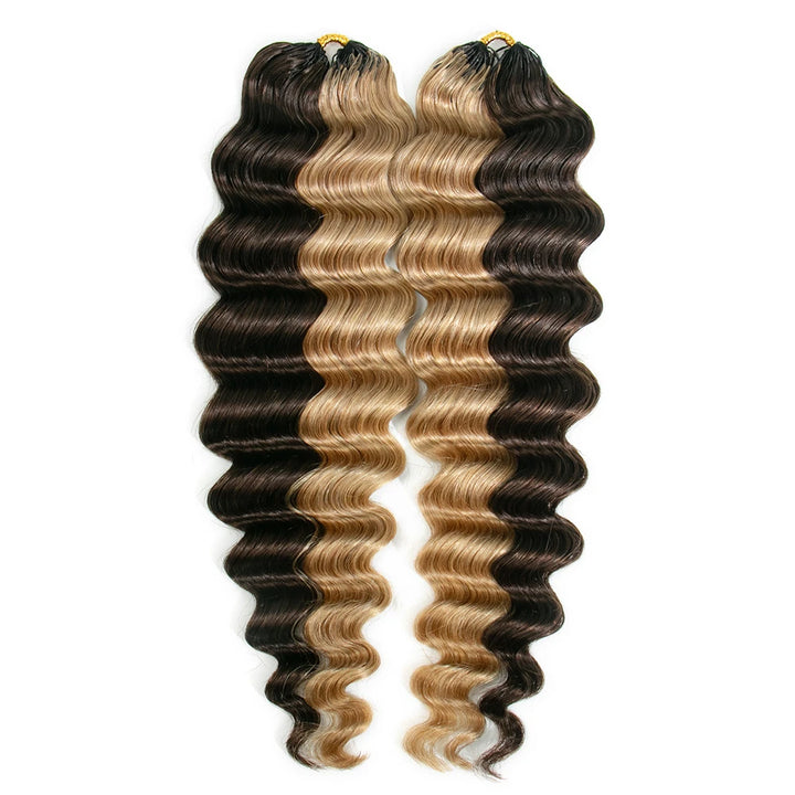 4/27 mix blend loose deep wave feather crochet hair