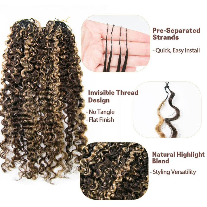 #4/27 mix color feather crochet hair water deep wave details