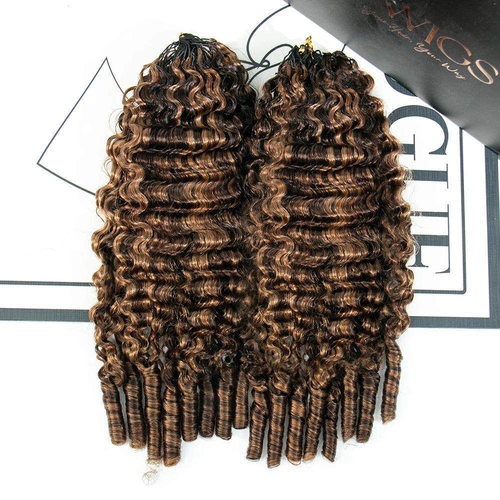 4/30 mix blend water curly feather crochet hair
