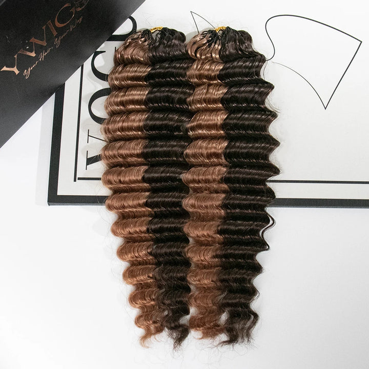 #4/30 deep wave human crochet hair for holidays