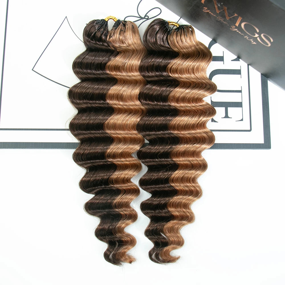 4/30 mix color loose deep wave feather crochet hair for travel