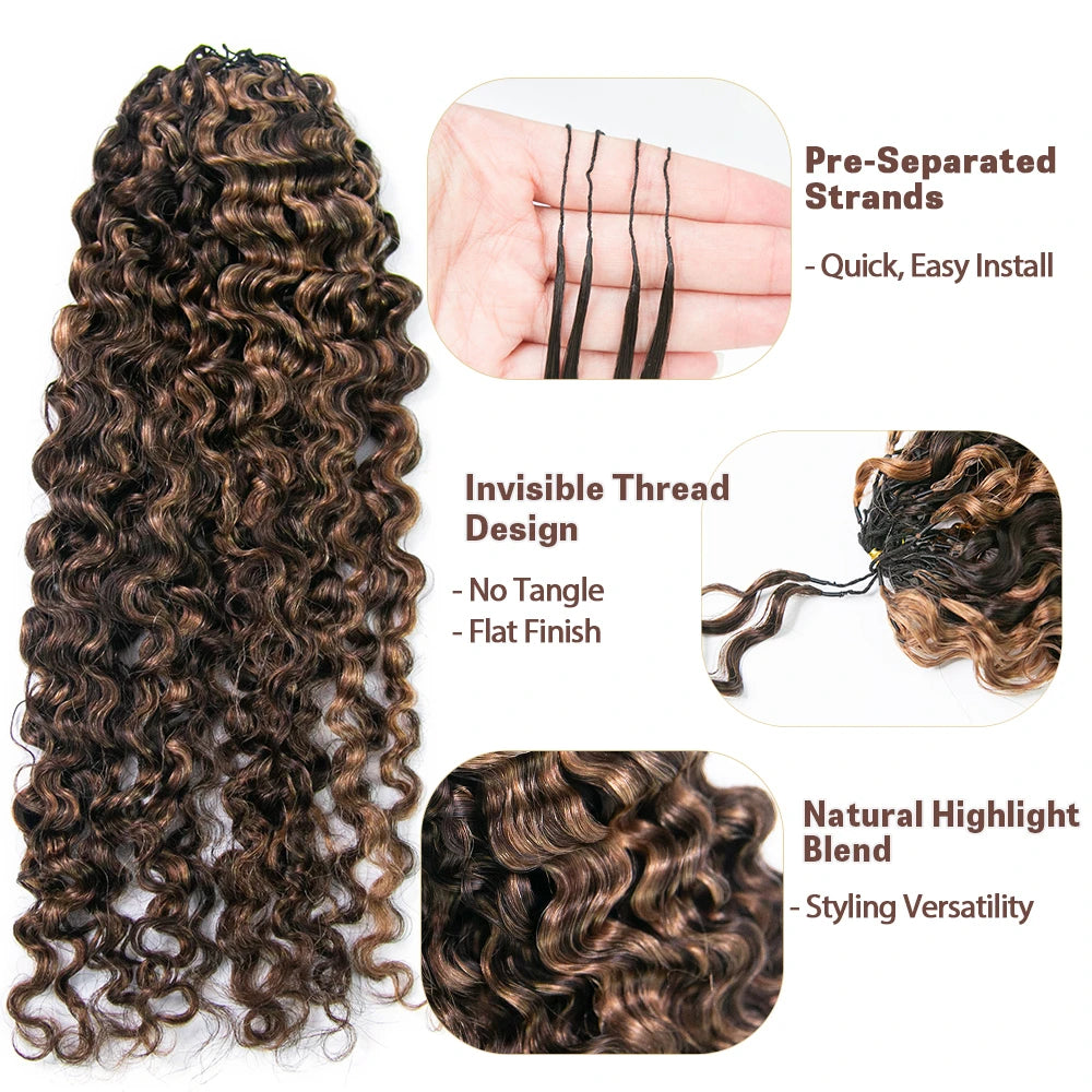 highlighted color for water deep wave feather crochet hair