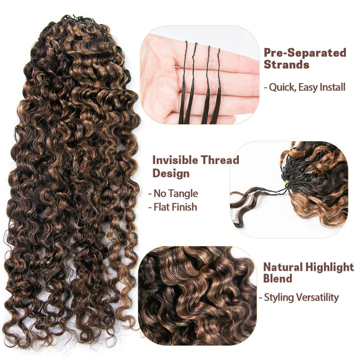 highlighted color for water deep wave feather crochet hair
