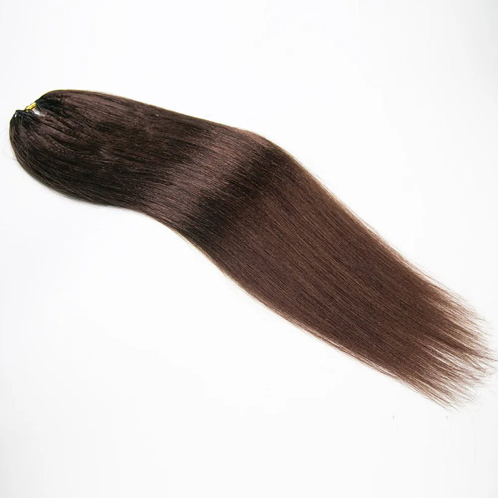 #4 MEDIUM BROWN LIGHT YAKI CROCHET HUMAN HAIR
