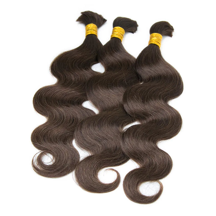 #4 Medium Brown Body Wave Bulk Human Braiding Hair