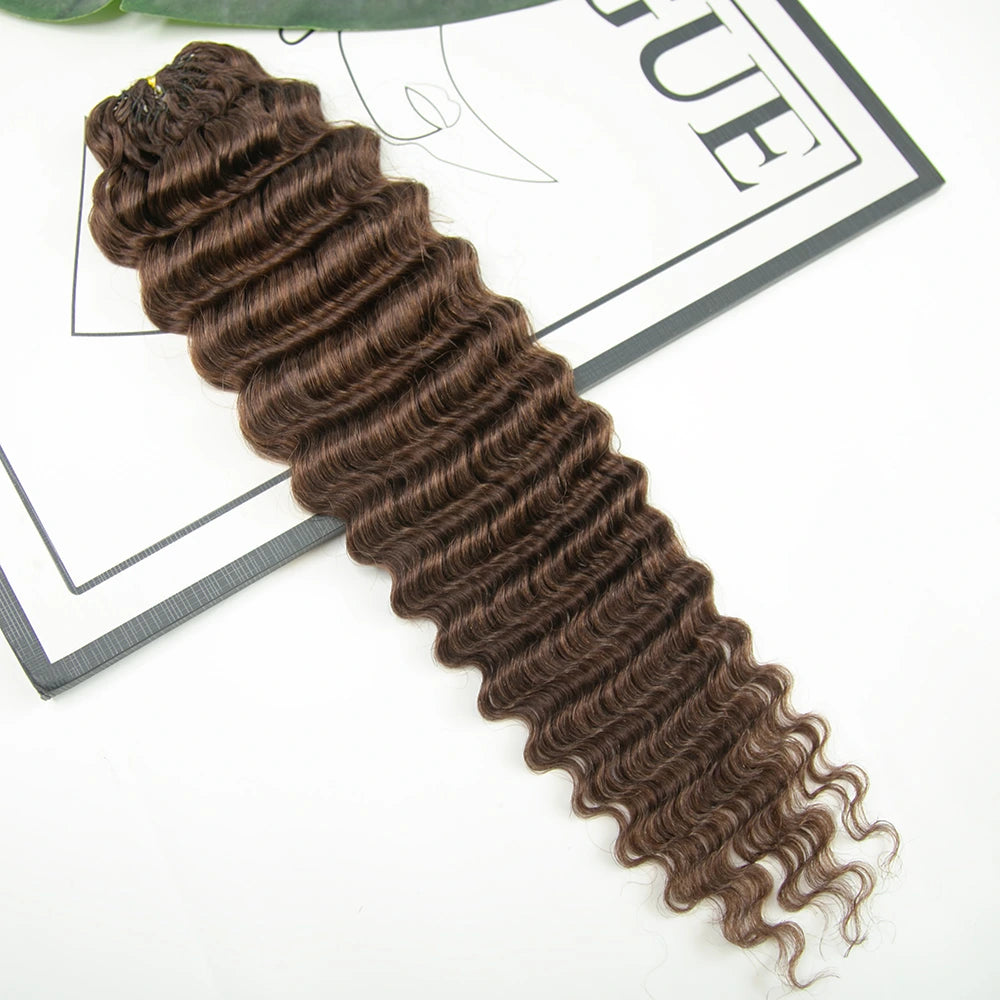 #4 Medium Brown Knotless human crochet hair for seamless blending