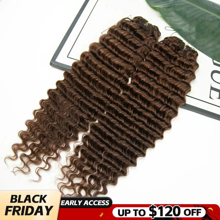 #4 deep wave human crochet hair black friday sale