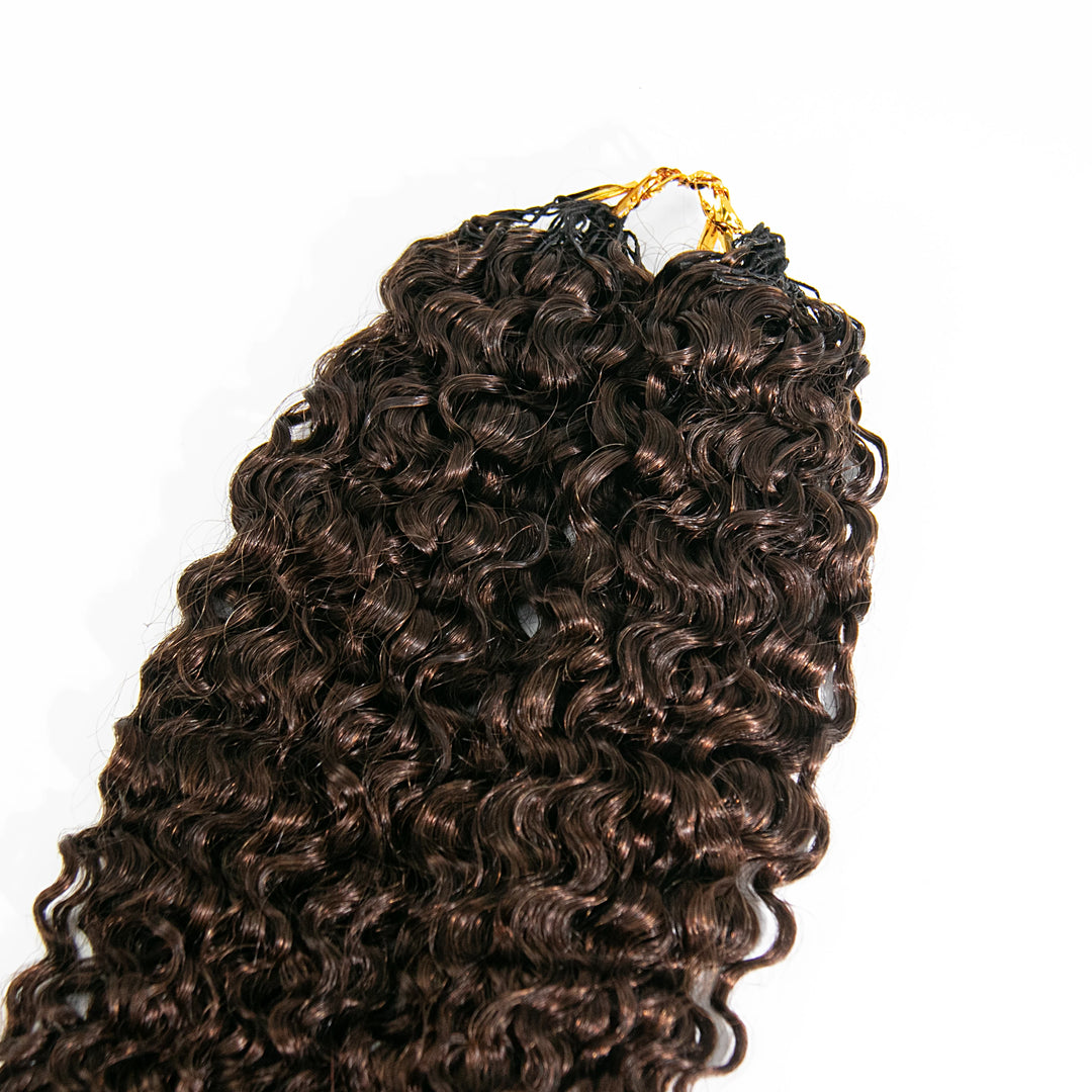 #4 medium brown water curly human crochet hair for braids