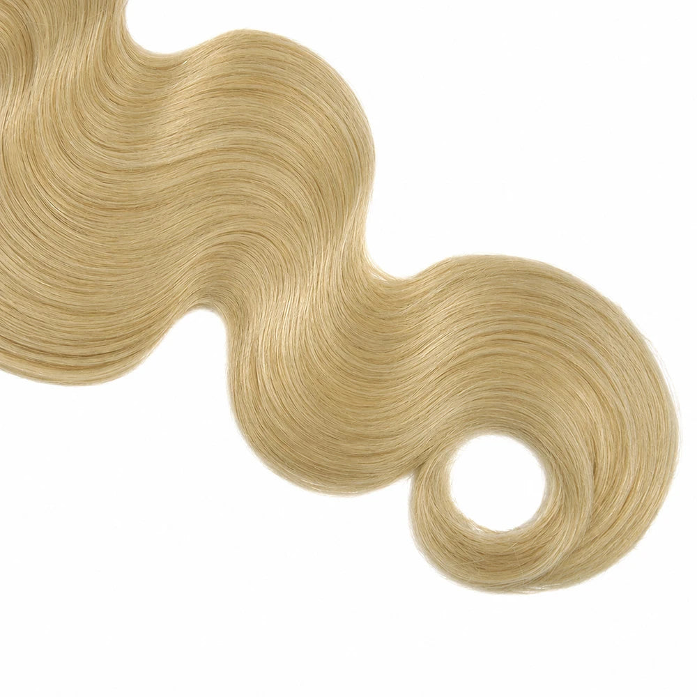 613 platinum blonde human crochet hair body wave