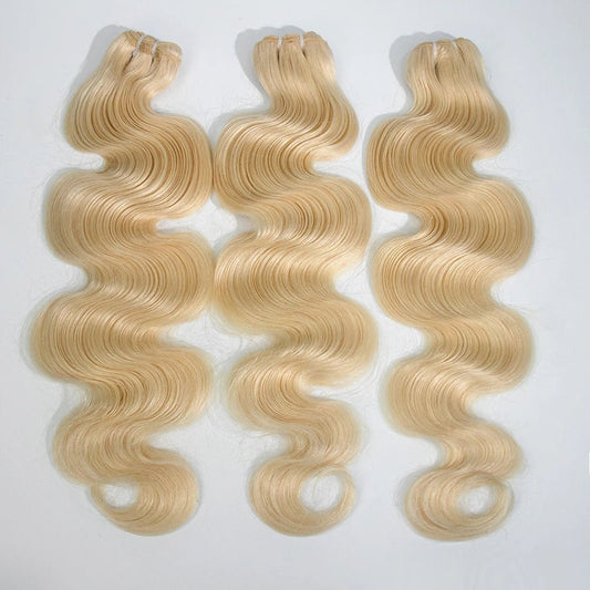 613 blonde body wave weft bundles