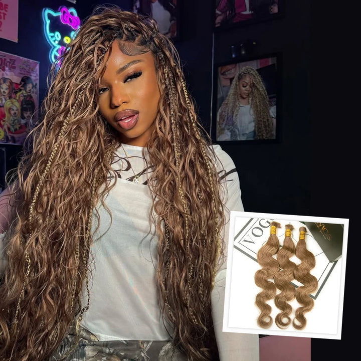 8 colored body wave bulk braiding hair for protective styles